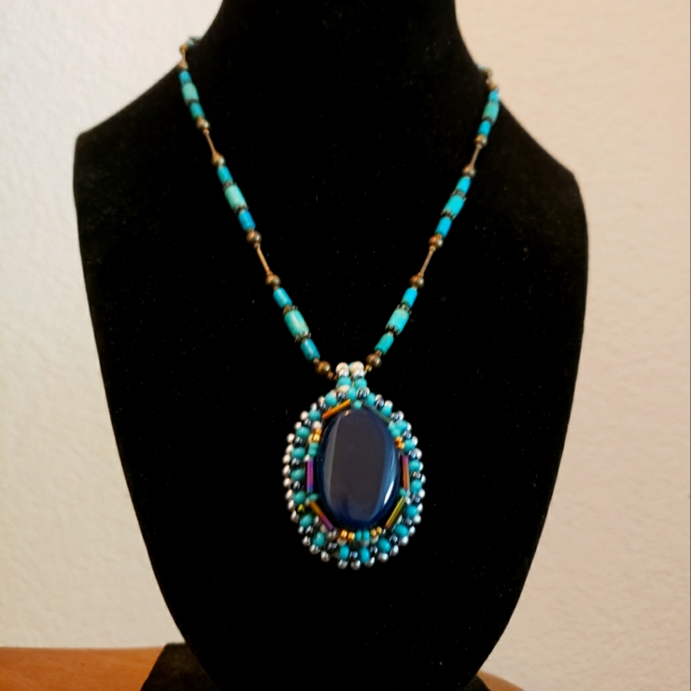 "Azure Drop" handmade necklace